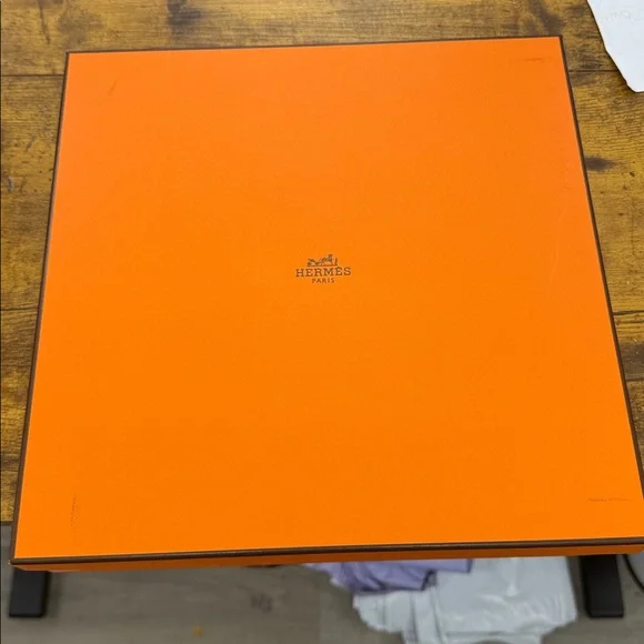 Hermes Navy, Gold & White Silk Scarf with Equestrian Hardware Motif - Picture 5 of 5